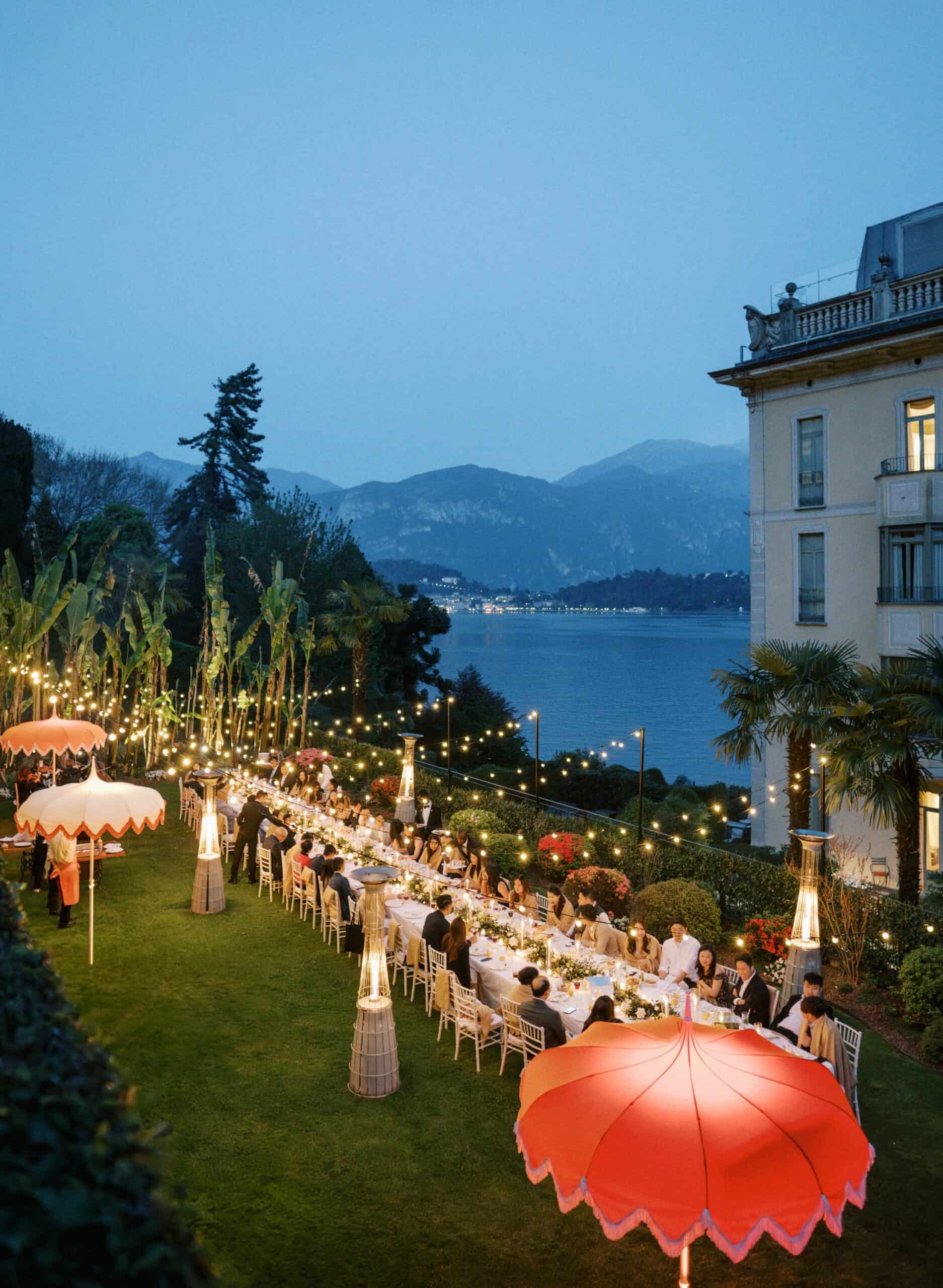 Wedding dinner at Lake Como 