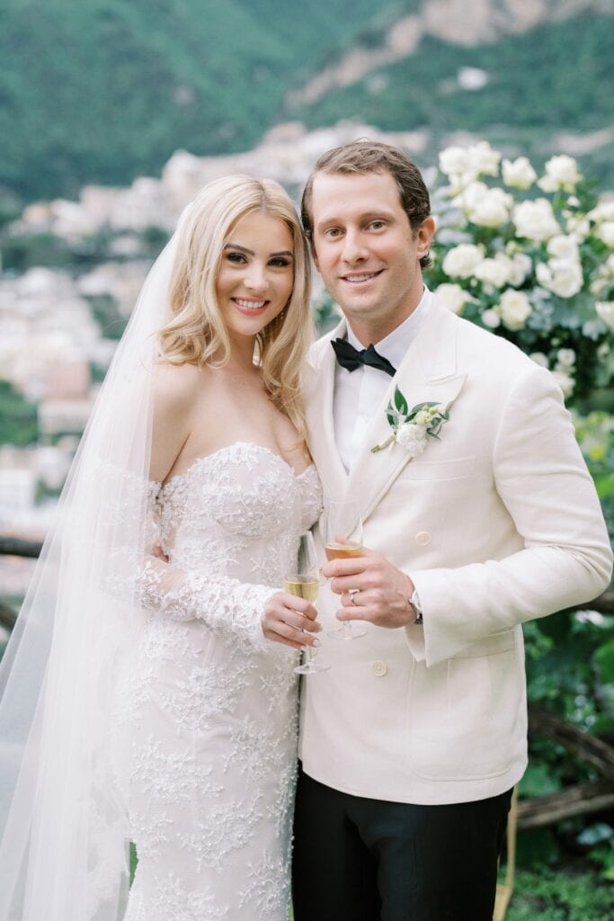 wedding portrait overlooking Positano