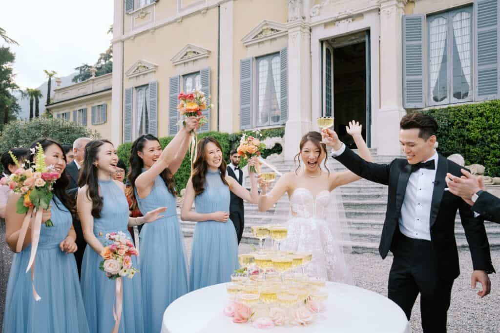 photo of wedding guests at a Lake Como wedding